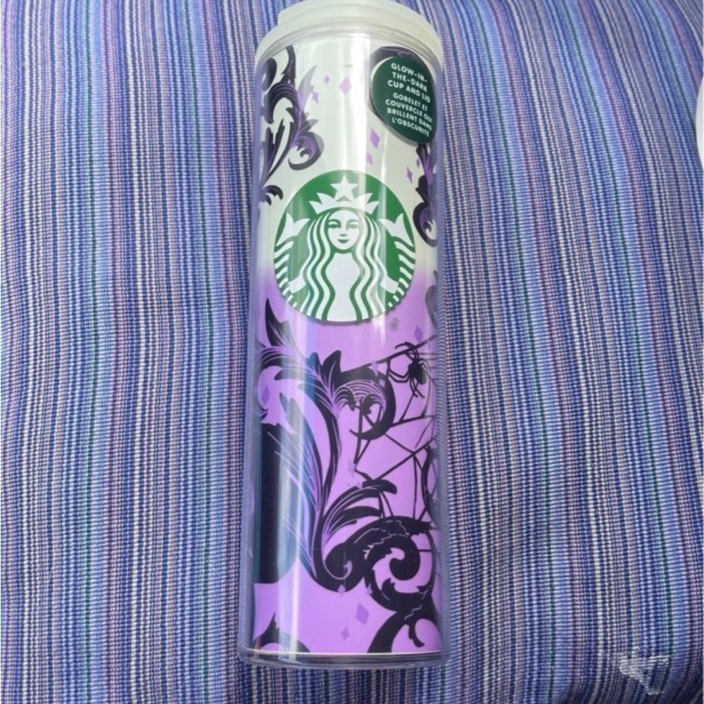 2021 new Starbucks Lavender and Black Swirl Tumbler glow in dark Halloween
